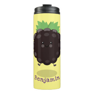 Niedlicher BlackBerry lila Cartoon Thermosbecher