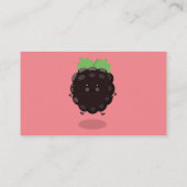 Niedlicher BlackBerry lila Cartoon Visitenkarte (Rückseite)