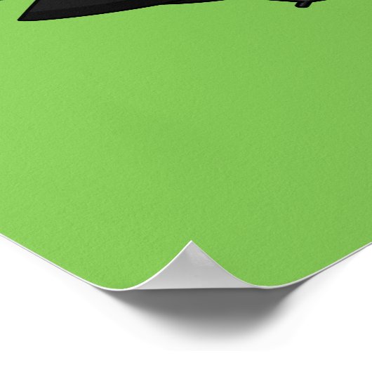 Niedlicher Blackbird mit Kleeblatt Clou Cartoon Poster (Ecke)