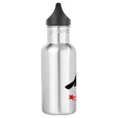 Niedlicher Blackbird mit Weihnachtsball Edelstahlflasche (Links)