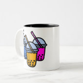 niedlicher Blasentee Zweifarbige Tasse (Vorderseite Links)