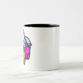 niedlicher Blasentee Zweifarbige Tasse (Mittel)
