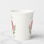 Niedlicher Blattrot Grün Ugly Sweater Weihnachten Pappbecher (Rechts)