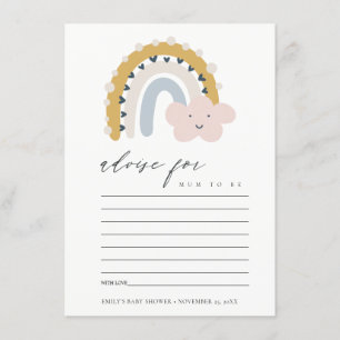NIEDLICHER BLAU-BLAU-KLOUD RAINBOW-RAT BABY SHOWER BEGLEITKARTE