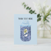 Niedlicher Blaubeermarmelade fügen Text hinzu Postkarte (Stehend Vorderseite)