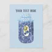 Niedlicher Blaubeermarmelade fügen Text hinzu Postkarte (Vorderseite)