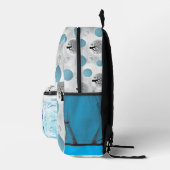 niedlicher Blaudelphin abstrakter moderner Wandmal Bedruckter Rucksack (Rechts)