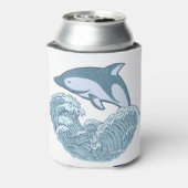 Niedlicher Blaudelphin Dosenkühler (Kanne Rückseite)