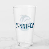 Niedlicher Blaudelphin Glas (Rückseite)