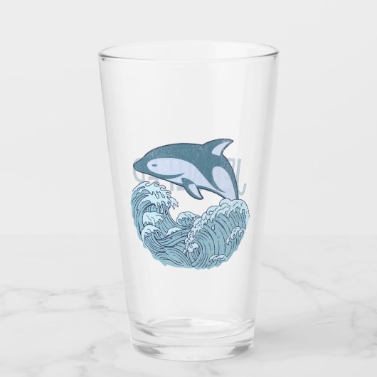 Niedlicher Blaudelphin Glas (Vorderseite)