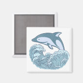 Niedlicher Blaudelphin Magnet (Vorderseite/Rückseite)