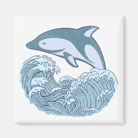 Niedlicher Blaudelphin Magnet (Vorne)