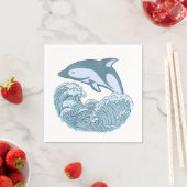 Niedlicher Blaudelphin Serviette (Beispiel)