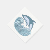 Niedlicher Blaudelphin Serviette (Ecke)