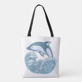 Niedlicher Blaudelphin Tasche (Rückseite)