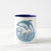 Niedlicher Blaudelphin Tasse (Zentrum)