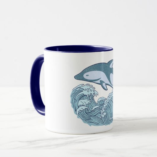 Niedlicher Blaudelphin Tasse (Vorderseite Links)