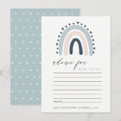 NIEDLICHER BLAUE HERZRAINBOW-RAT BABY DUSCHE BEGLEITKARTE (Vorne/Hinten)