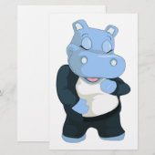 NIEDLICHER BLAUE HIPPO BRIEFPAPIER (Vorne/Hinten)