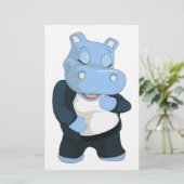 NIEDLICHER BLAUE HIPPO BRIEFPAPIER (Stehend Vorderseite)