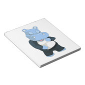 NIEDLICHER BLAUE HIPPO NOTIZBLOCK (angewinkelt)