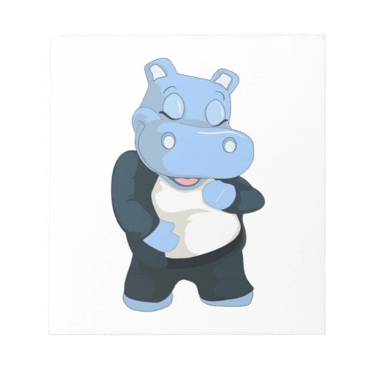 NIEDLICHER BLAUE HIPPO NOTIZBLOCK (Vorderseite)