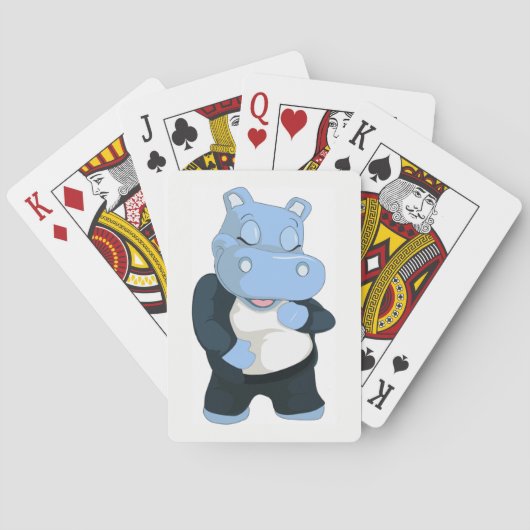 NIEDLICHER BLAUE HIPPO SPIELKARTEN (Rückseite)