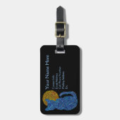 Niedlicher blaue Katzen-Kunst-Gepäck-Umbau Z Gepäckanhänger (Vorderseite vertikal)