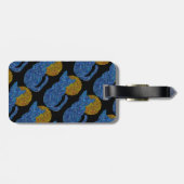 Niedlicher blaue Katzen-Kunst-Gepäck-Umbau Z Gepäckanhänger (Rückseite horizontal)