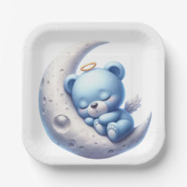 NIEDLICHER BLAUE SCHLAFBAR AUF DEM Mond Pappteller