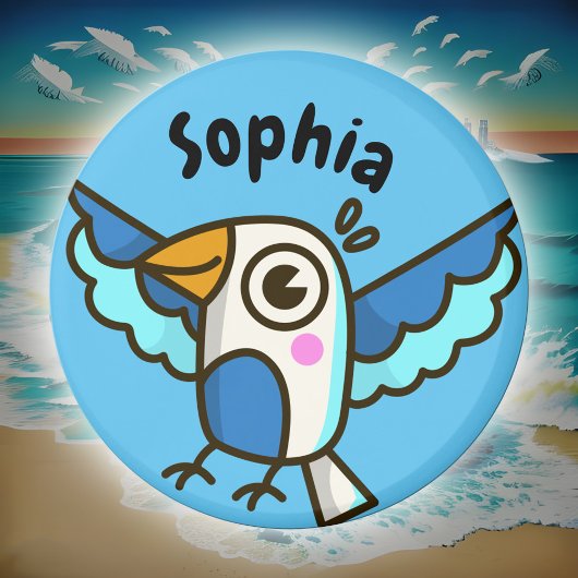 Niedlicher Blaue Seagull Sea Bird Kinder Schule Lo Magnet