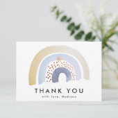 Niedlicher Blaue Wasserfarbe Dankeskarte (Stehend Vorderseite)