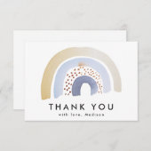 Niedlicher Blaue Wasserfarbe Dankeskarte (Vorne/Hinten)