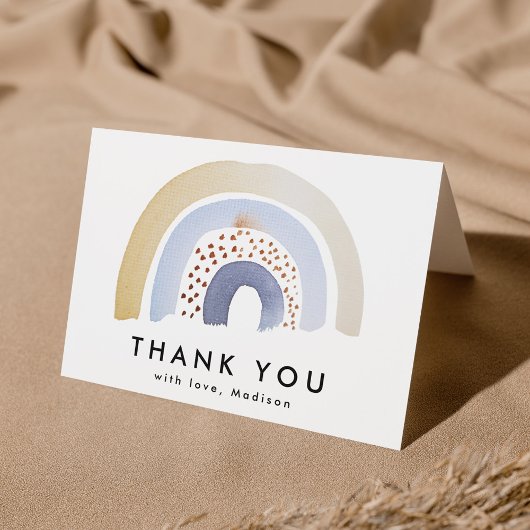 Niedlicher Blaue Wasserfarbe Dankeskarte