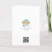 Niedlicher blauer Affe mit Herzen geklappt Dankesc Dankeskarte (Rückseite)