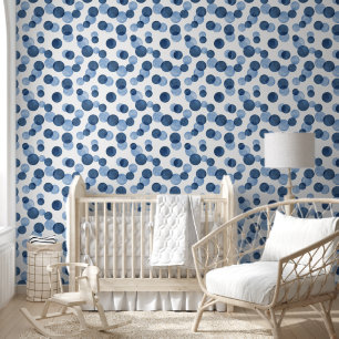 Niedlicher blauer Aquarellkreis, Kinderzimmer-Kind Tapete