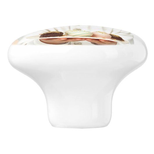 Niedlicher blauer Augenjunge lädt U für delux choc Keramikknauf (Seitenansicht)