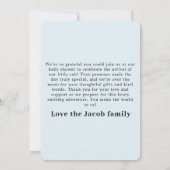 Niedlicher Blauer Bär Danke, Baby Ankündigung (Rückseite)