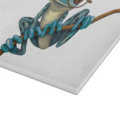 Niedlicher blauer Baum-Frosch mit Augen-Gläsern Schneidebrett (Ecke)
