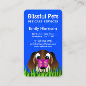 Niedlicher blauer Beagle Welpen-Hund und Buttefly- Visitenkarte (Vorderseite)
