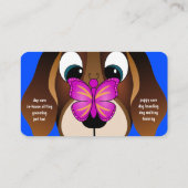 Niedlicher blauer Beagle Welpen-Hund und Buttefly- Visitenkarte (Rückseite)
