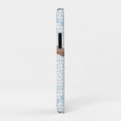 Niedlicher blauer Budgie auf Mosaikhintergrund Case-Mate iPhone Hülle (Hinten/Rechts)