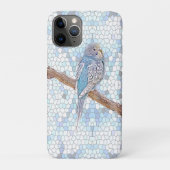 Niedlicher blauer Budgie auf Mosaikhintergrund Case-Mate iPhone Hülle (Rückseite)
