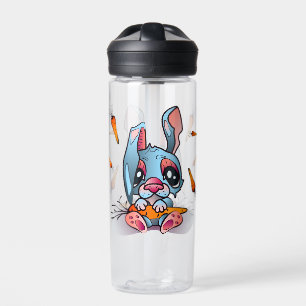 Niedlicher Blauer Bunny mit Carrots Grafik Design Trinkflasche
