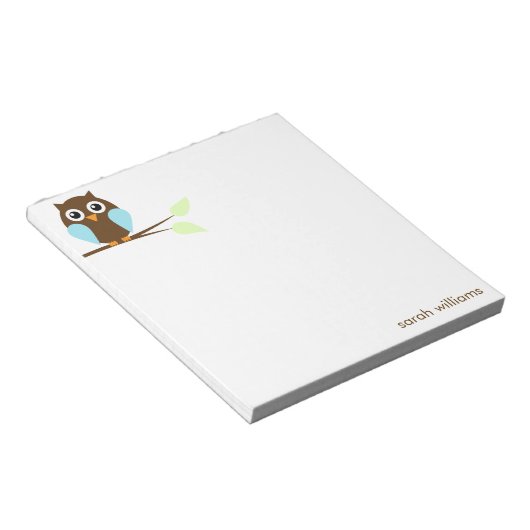 Niedlicher Blauer Cartoon Notizblock (angewinkelt)