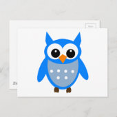 Niedlicher Blauer Cartoon Postkarte (Vorne/Hinten)