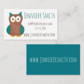 Niedlicher Blauer Cartoon Visitenkarte (Vorne/Hinten)