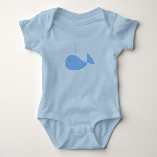 Niedlicher blauer Delphin-Baby-Jersey-Bodysuit Baby Strampler (Vorderseite)
