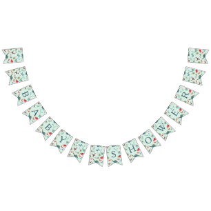 Niedlicher blauer Dinosaurier-Junge Baby Shower Pa Wimpelkette