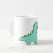 Niedlicher blauer Dinosaurier-Schnurrbart Kaffeetasse (Vorderseite Links)